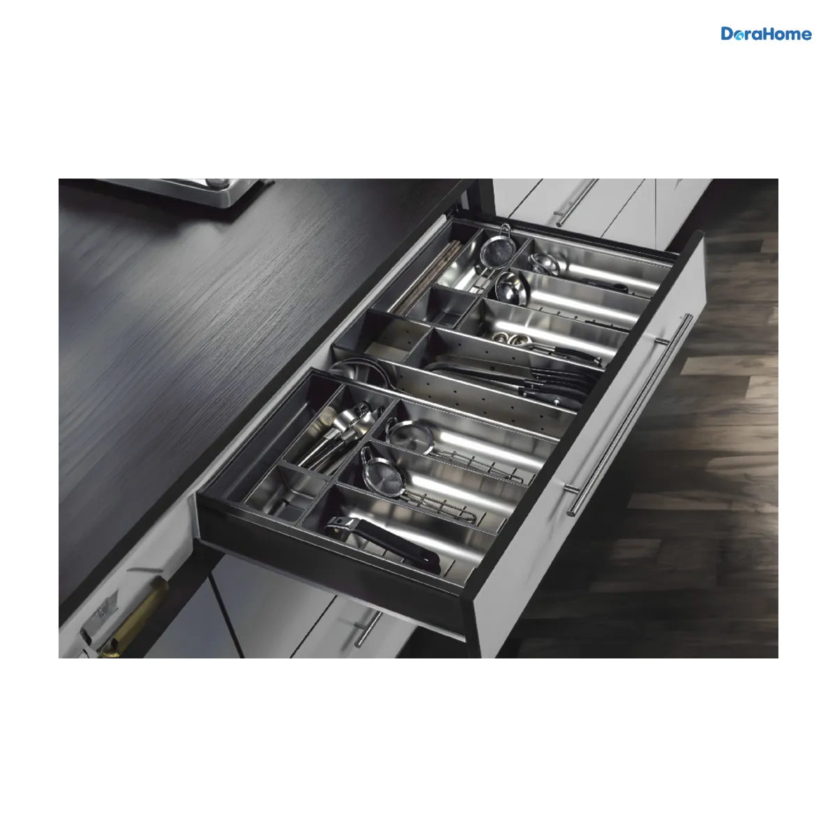 Khay chia dao muỗng nĩa bằng Inox GRANDX